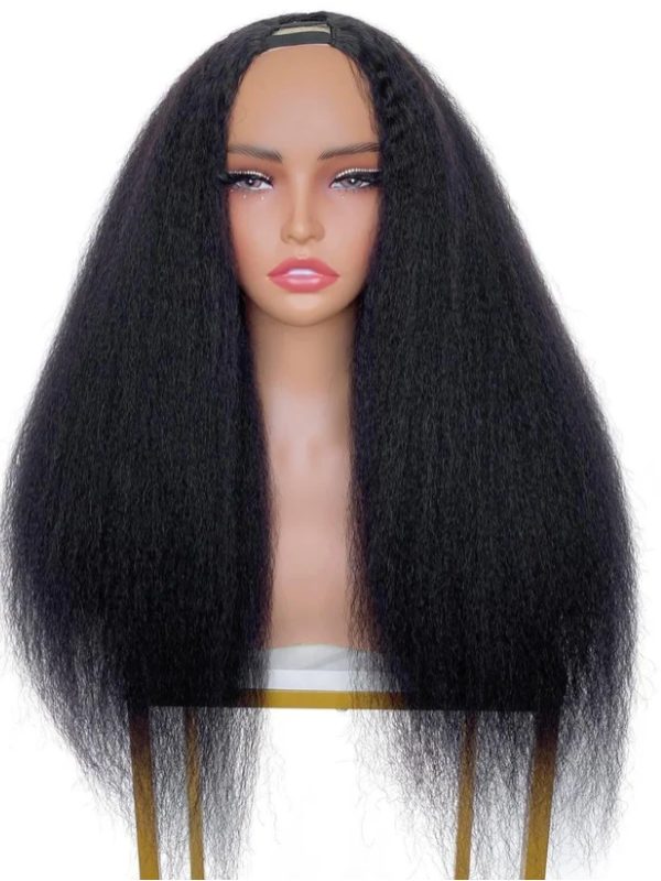 TikTok Hot | Affordable Glueless V Part Kinky Straight Wig No Leave Out No Sew In Human Hair Wigs