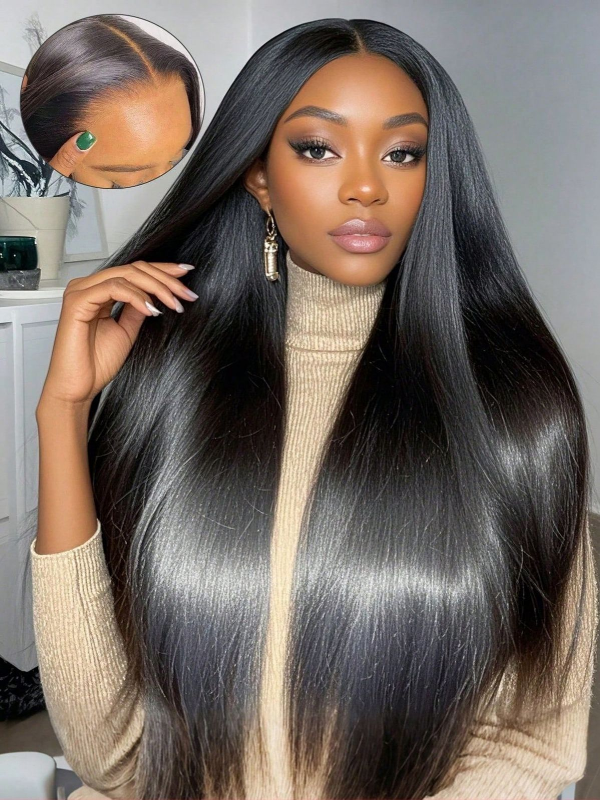TikTok Hot | Affordable Glueless V Part Straight Wig 250% Density No Leave Out No Sew In Human Hair Wigs - sterlyhair