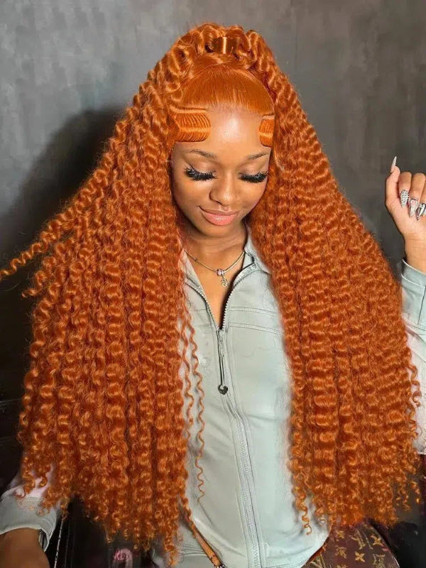 Orange Ginger Deep Wave Wig Transparent Lace Frontal Human Hair Wigs Sterly Hair - sterlyhair