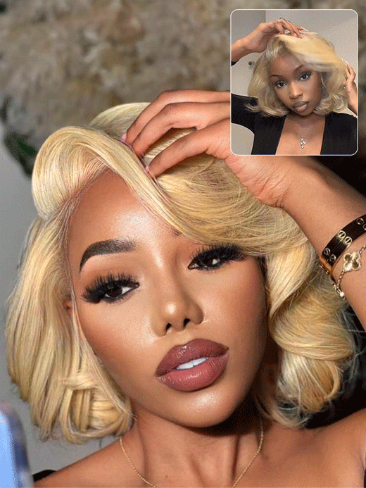 Blonde Color Pixie Cut Side Part Short Wigs Loose Body Hair Beginner Friendly Glueless Wig - sterlyhair