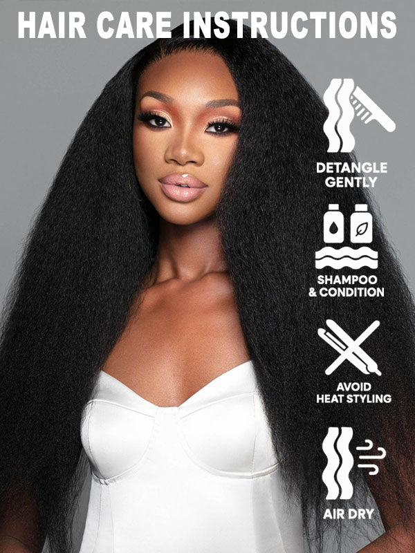 Raw Hair Wig | 13x6 HD Lace Full Frontal Wig Undetactable HD Lace Kinky Straight Human Hair Wig