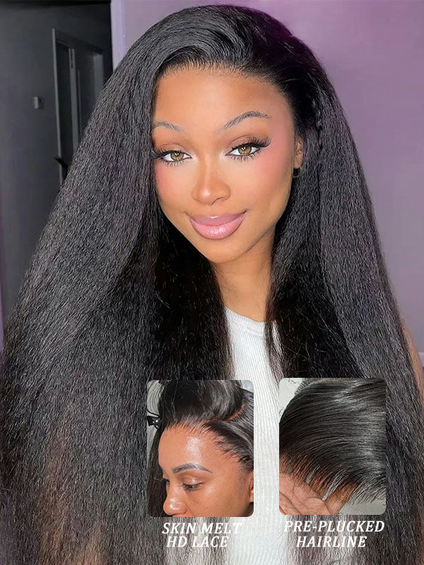 Raw Hair Wig | 13x6 HD Lace Full Frontal Wig Undetactable HD Lace Kinky Straight Human Hair Wig - sterlyhair