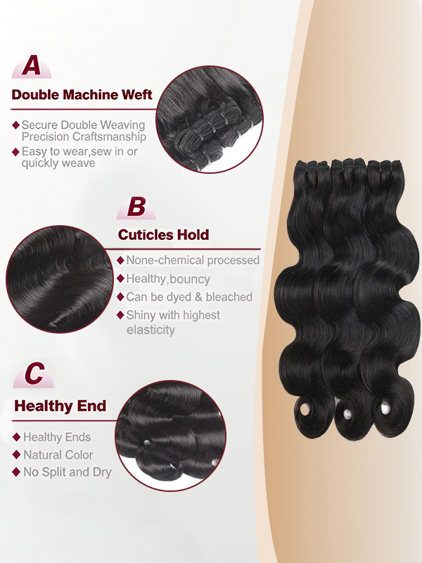 Raw Body Wave Bundles High Quality 100% Human Hair Cuticle Aligned