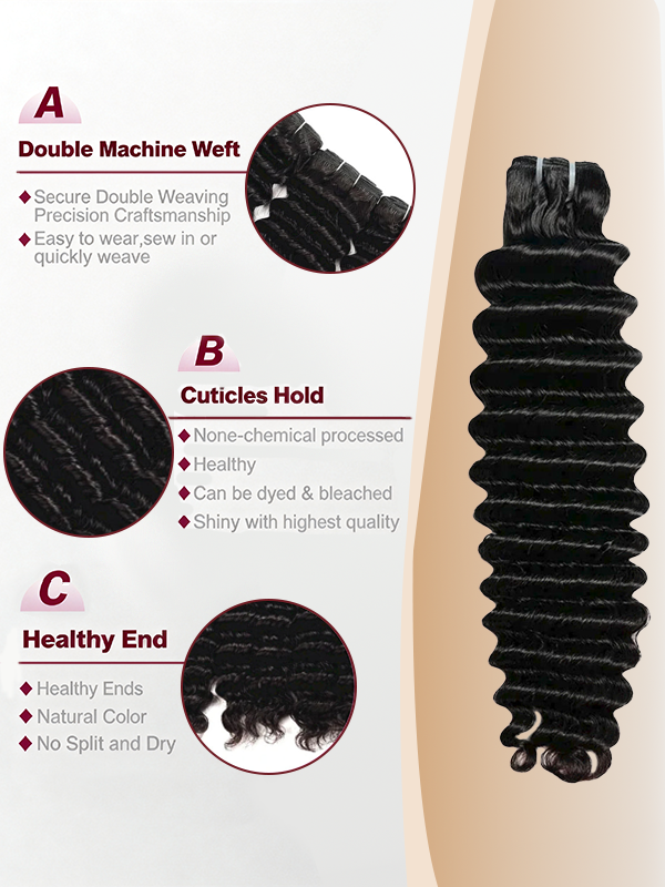 Raw Deep Wave Bundles High Quality 100% Human Hair Sterly Hair