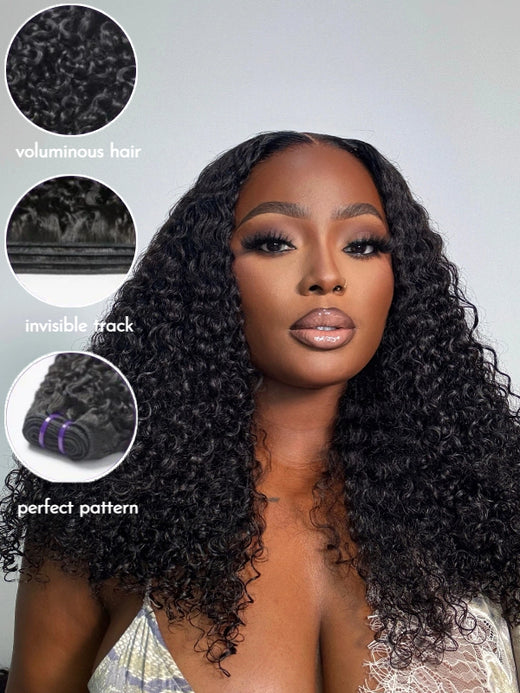 Raw Hair Clip In | 3c/4a Kinky Curly lnvisible Edge Clip in Hair Extensions For Black Women 8pcs With 18 Clips - sterlyhair
