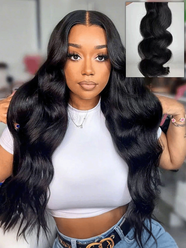 Raw Hair Clip In | Body Wave lnvisible Edge Clip in Hair Extensions For Black Women 8pcs With 18 Clips