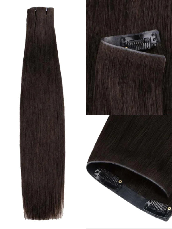 Raw Hair Clip In | Silky Straight Invisi Edge Clip in Hair Extensions For Black Women 8pcs With 18 Clips - sterlyhair