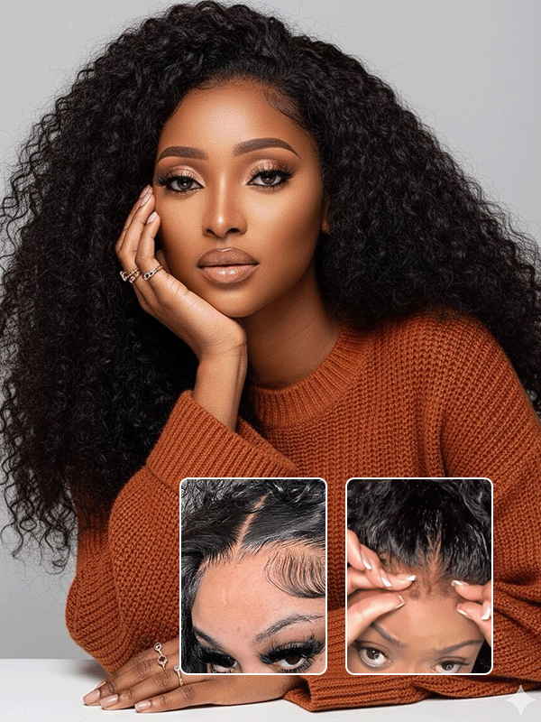 Raw Hair Wig | 13x6 HD Lace Full Frontal Wig Undetactable HD Lace Curly Wave Human Hair Wig - sterlyhair