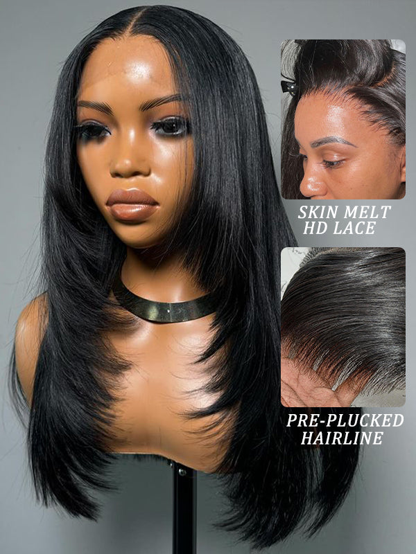 Raw Hair Wig | #1 Layered Cut Glueless 7×6 Straight Human Hair Wigs