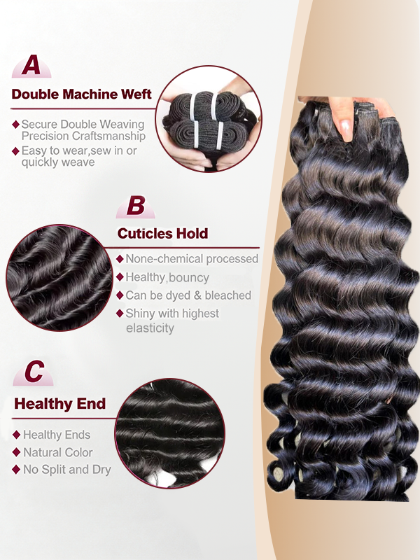 Raw Loose Deep Wave Bundles High Quality 100% Human Hair Sterly Hair