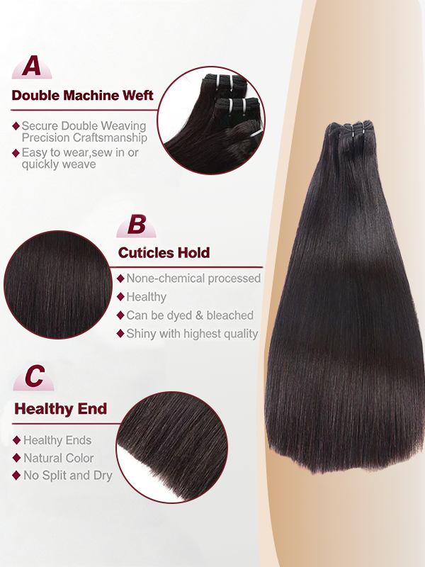 Raw Straight Human Hair Bundles High Quality Virgin Cuticle Aligned - sterlyhair