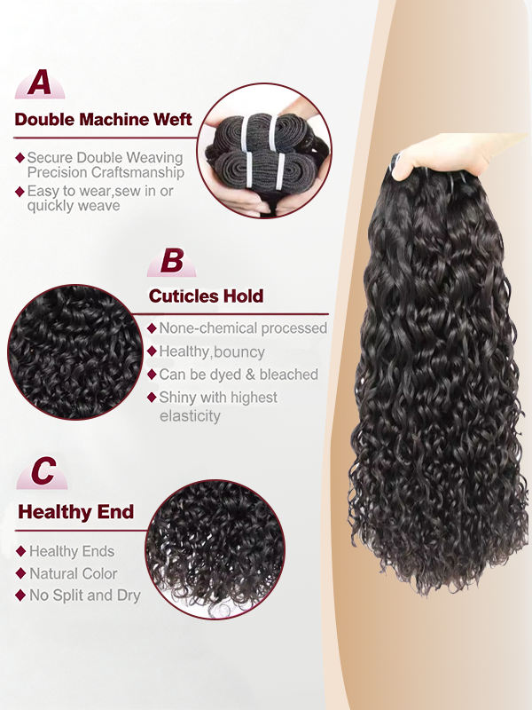 Raw Water Wave Bundles High Quality 100% Human Hair Sterly Hair