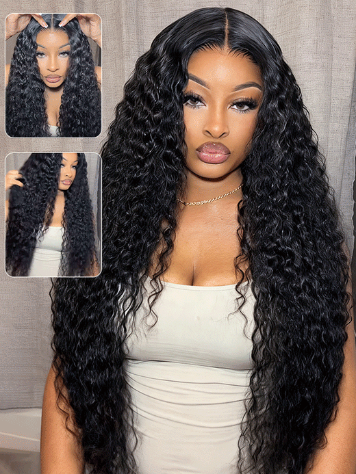 Ready to Go Glueless 7×6 Lace Wig Water Wave Human Hair Wig Pre Plucked - sterlyhair