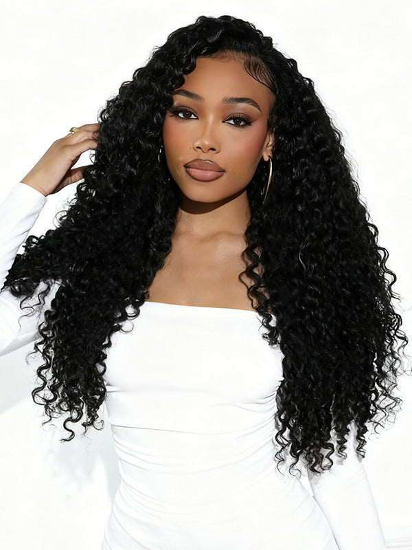 Perruque frontale en dentelle HD véritable, perruque en cheveux humains ondulés profonds en dentelle HD indétectable