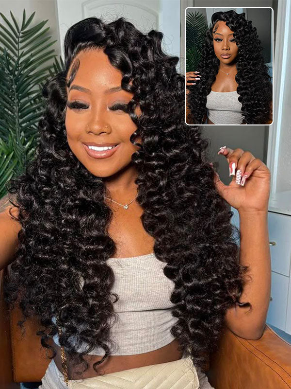 Raw Hair Wig | 13x6 HD Lace Full Frontal Wig Undetactable HD Lace Loose Deep Wave Human Hair Wig - sterlyhair