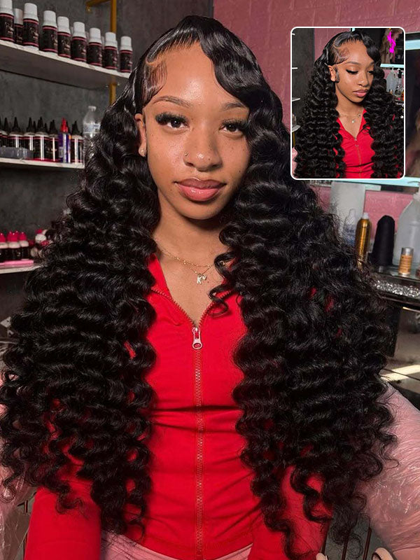 Raw Hair Wig | Real HD Lace Full Frontal Wig Undetactable HD Lace Deep Wave Human Hair Wig