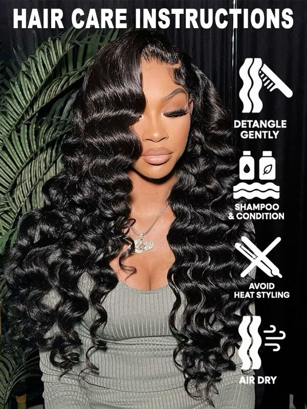 Raw Hair Wig | 13x6 HD Lace Full Frontal Wig Undetactable HD Lace Loose Deep Wave Human Hair Wig - sterlyhair