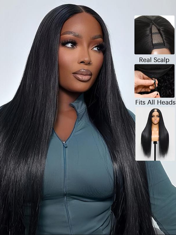 TikTok Hot | New Drawstring V Part Human Hair Wig No Leave Out No Sew In 250% Density - sterlyhair