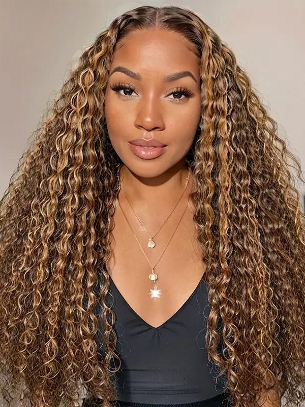 Sterly 13x6 HD Transparent Lace Front Closure Colored Human Hair Wigs Highlight Deep Wave Frontal Wigs - sterlyhair