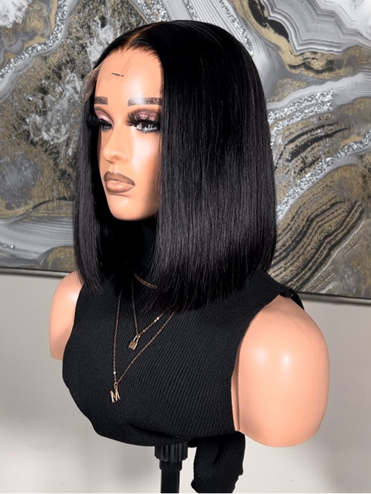 Sterly #1 Jet Black Human Hair Wigs 13×6 Straight Short Bob Wigs For Women - sterlyhair