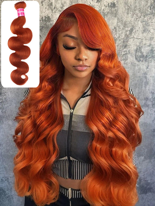 Sterly #350 Ginger Straight Hair / Body Wave Human Hair Bundles Deal - sterlyhair