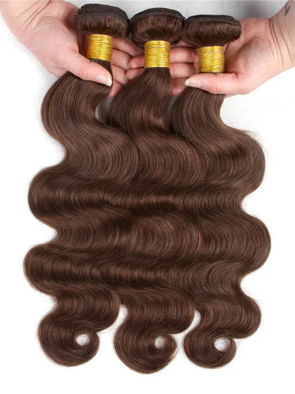 Sterly #4 Chocolate Brown Body Wave Human Hair Bundles - sterlyhair