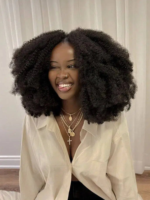 Sterly 4b/4c Curly Wig Perfect Afro Curls Glueless 13×6 PreMax Wig Flexi-Fit Drawstring Wigs Pre Bleached - sterlyhair
