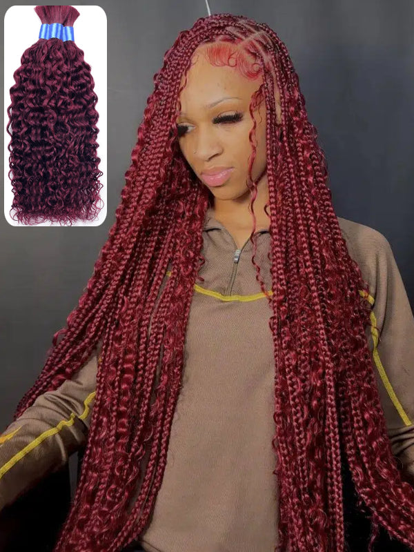 Sterly Curly Wave Bulk Human Hair For Braiding No Weft 100g (1 Pack-2 Bundle 50g) - sterlyhair