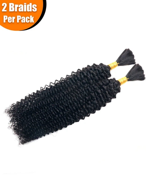 Sterly Curly Wave Bulk Human Hair For Braiding No Weft 100g (1 Pack-2 Bundle 50g) - sterlyhair