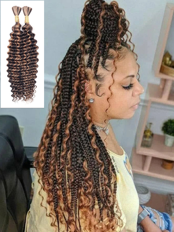 Sterly Deep Wave Bulk Human Hair For Braiding No Weft 100g (1 Pack-2 Bundle 50g)