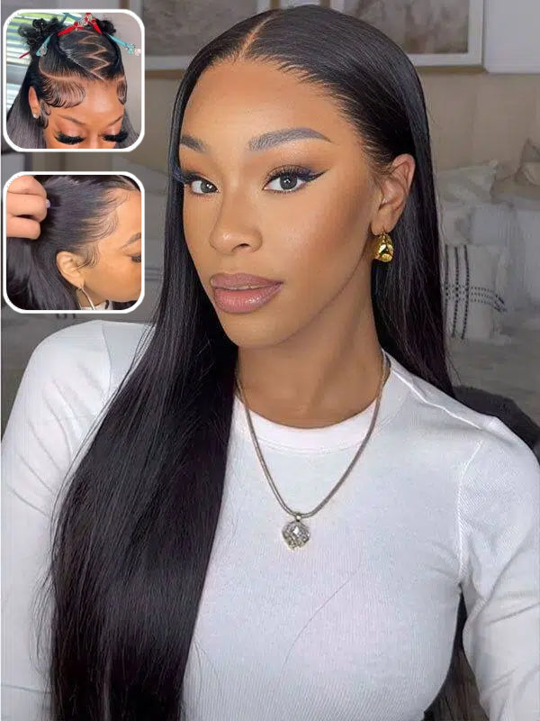 Sterly Glueless 13x6 HD Lace Wig Affordable Long Straight Lace Front Wigs Human Hair