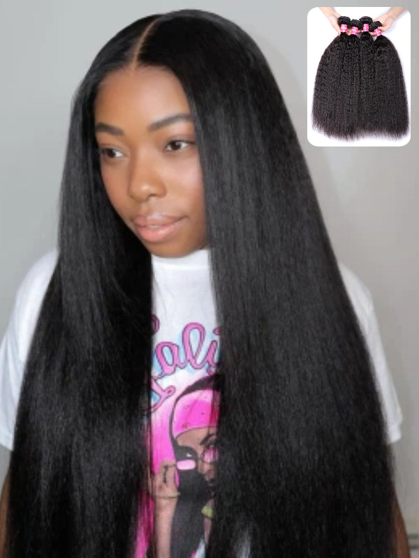 Sterly Hair 3/4 PCS Bundles Deal Brazilian Virgin Hair kinky Straight Bundles Human Hair Extensions - sterlyhair