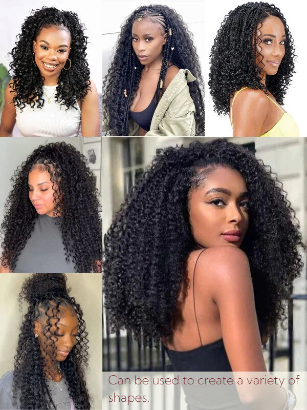 Sterly Hair Pixie Curls Feather Crochet Human Hair Extension Human Hair(1 Pack-2 Bundle 50g)