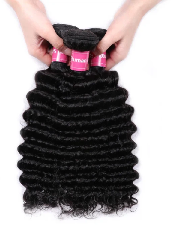 Sterly Hair Brazilian Virgin Hair 3 Bundles / 4 Bundles Deep Wave Bundles Human Hair Extensions - sterlyhair