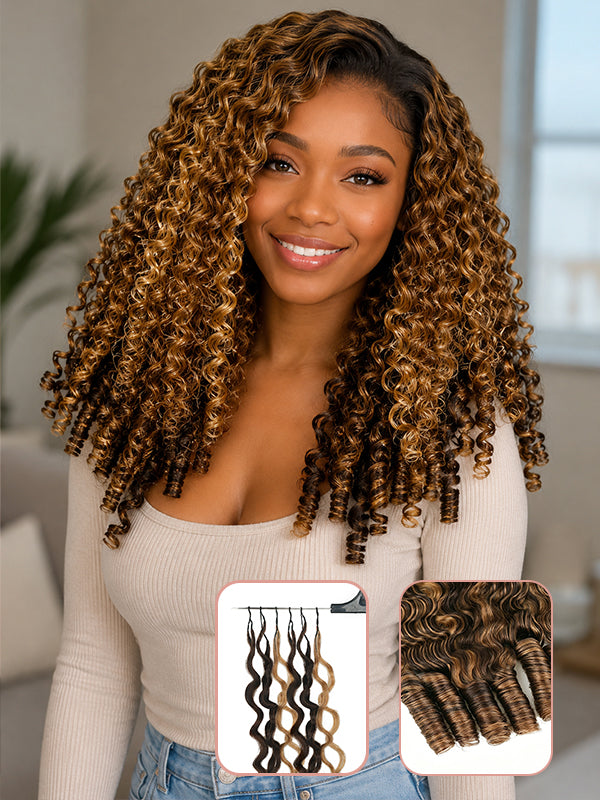 Sterly Hair Burmese Curly Feather Crochet Human Hair Extension Human Hair