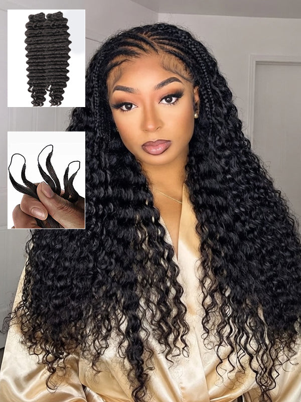 Sterly Hair Deep Wave Feather Crochet Human Hair Extension Human Hair - sterlyhair