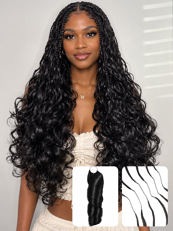 Sterly Hair French Curl Boho Miracle Braids Feather Crochet Hair Reusable Human Hair Extension