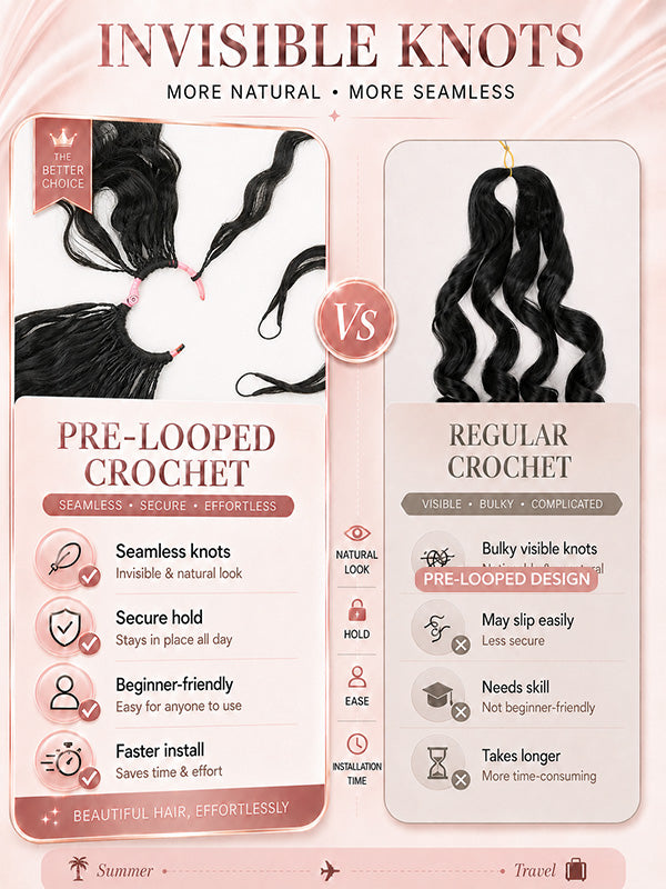 Sterly Hair French Curl Boho Miracle Braids Feather Crochet Hair Reusable Human Hair Extension