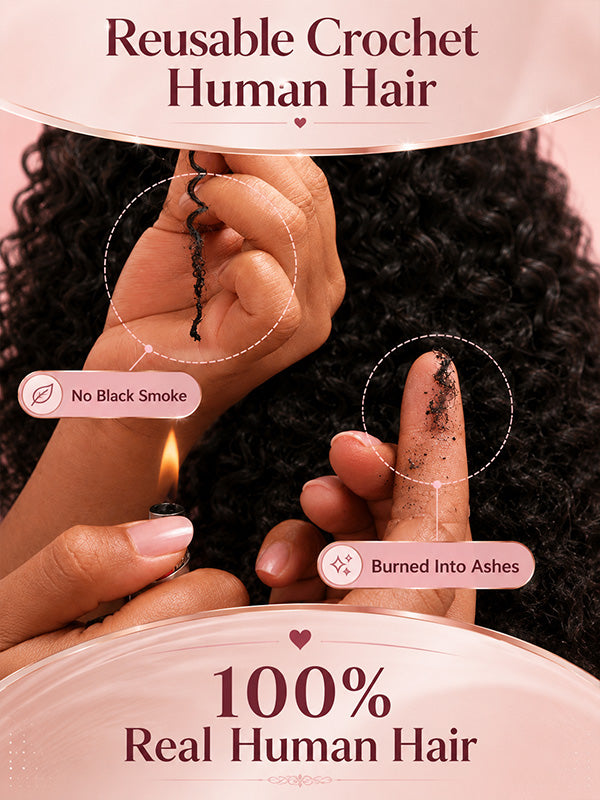 Sterly Hair French Curl Boho Miracle Braids Feather Crochet Hair Reusable Human Hair Extension
