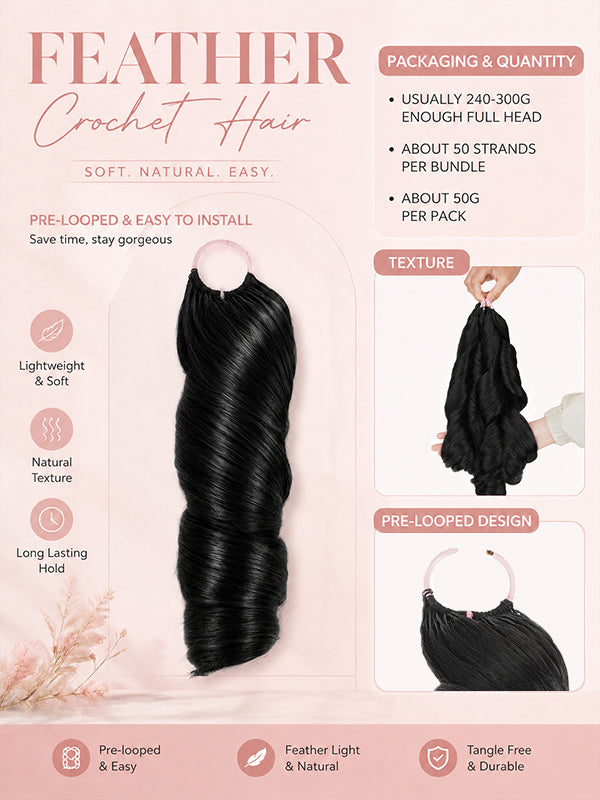 Sterly Hair French Curl Boho Miracle Braids Feather Crochet Hair Reusable Human Hair Extension