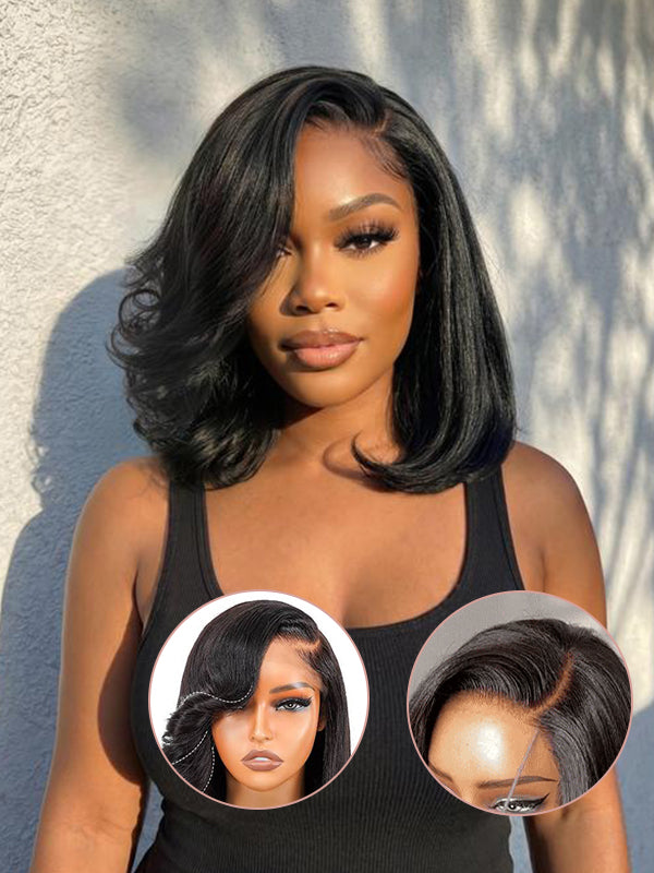 Sterly Layered Cut Yaki Loose Body Wig  Natural Bangs Glueless Human Hair Wigs