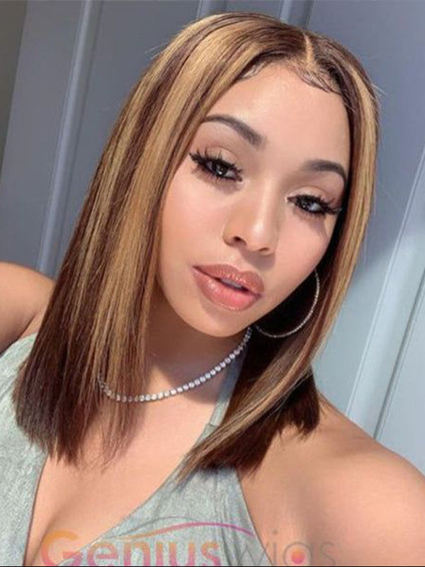 Sterly Highlights Straight Glueless Bob Wig Wear Go Pre Cut Lace Wig - sterlyhair