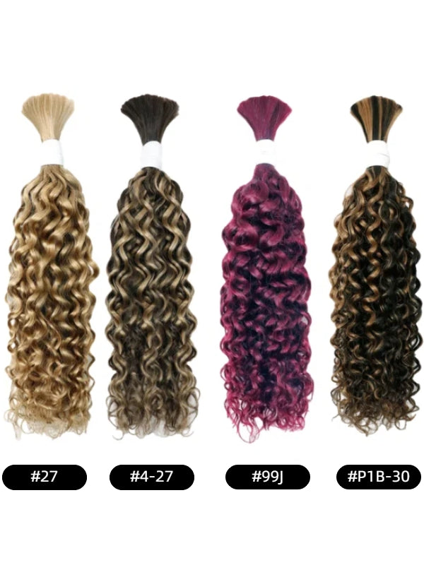 Sterly Human Braiding Hair Water Wave Bulk Human Hair for Braiding No Weft Hair Extensions for Boho Braids 100g/Bundle