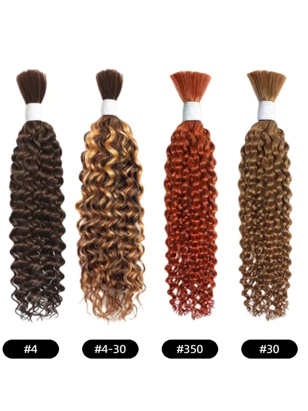 Sterly Human Braiding Hair Water Wave Bulk Human Hair for Braiding No Weft Hair Extensions for Boho Braids 100g/Bundle - sterlyhair