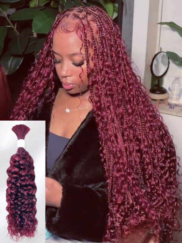 Sterly Human Braiding Hair Water Wave Bulk Human Hair for Braiding No Weft Hair Extensions for Boho Braids 100g/Bundle - sterlyhair