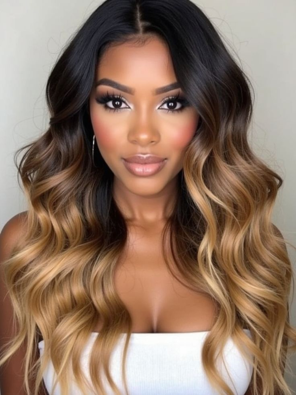 Sterly Loose Body Ombre Brown Blonde 5x5 Transprent Lace Wear Go Human Hair Wig pre-bleached Knots - sterlyhair
