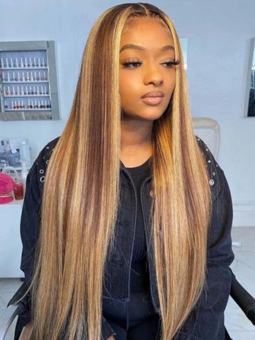 Sterly P4/27 Highlight Wig Straight Hair Lace Front Human Hair Wig - sterlyhair
