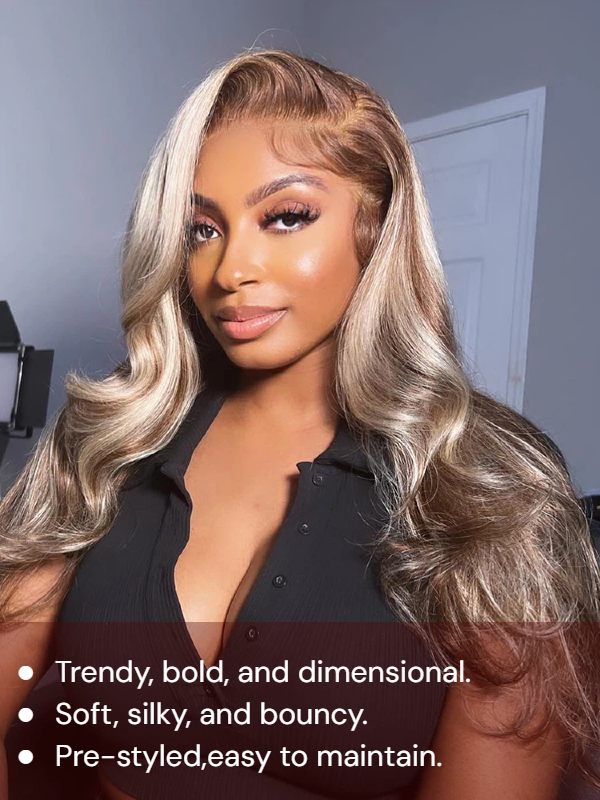 Sterly P4/613 Piano 13×6 Lace Frontal Wig Brown with Blonde Highlights Wig Blonde Magic - sterlyhair