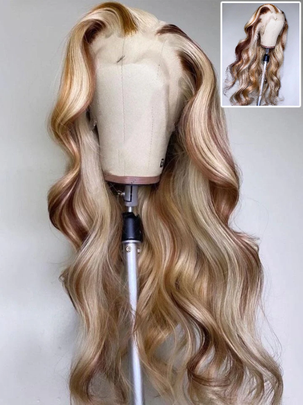 Sterly P4/613 Piano 13×6 Lace Frontal Wig Brown with Blonde Highlights Wig Blonde Magic