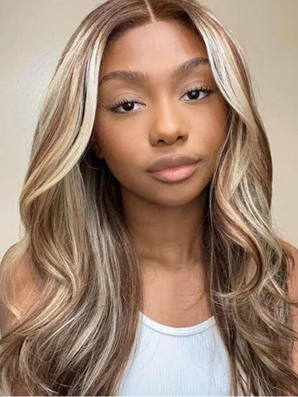 Sterly P4/613 Piano 13×6 Lace Frontal Wig Brown with Blonde Highlights Wig Blonde Magic